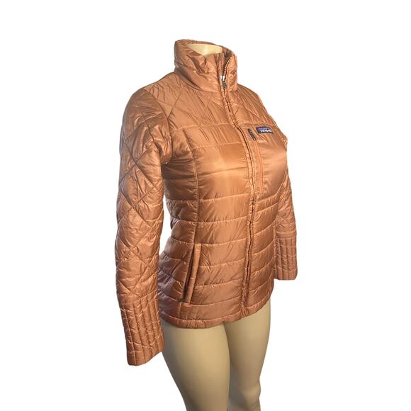 Women XS Patagonia 27690 Radalie Jacket Coat Century Pink Rose Gold Zip Quilted